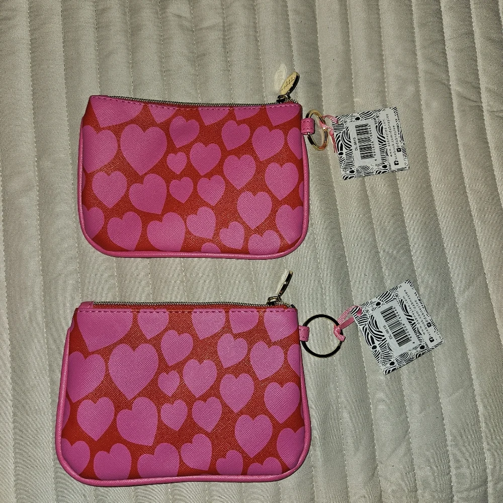 Set of Two Dabney Lee Cosmetic - Coin - Key #LOVEYOU Bag - Purse NWT